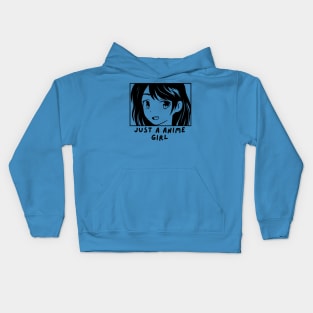 Just a girl anime girl Cute Anime girl face Kids Hoodie